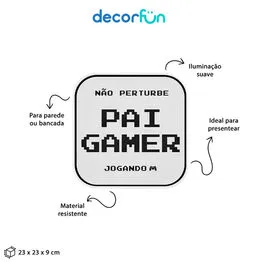 Luminária Box Não Perturbe, Pai Gamer