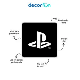 Luminária Slim Box Decoração Setup PlayStation LED
