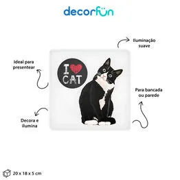 Luminária Box Slim I Love Cat USB
