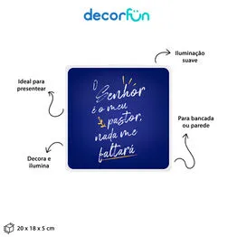 Luminária Box Slim O Senhor é Meu Pastor USB