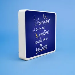 Luminária Box Slim O Senhor é Meu Pastor USB
