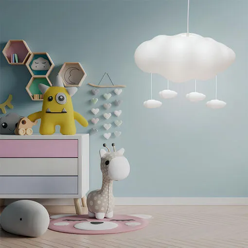Luminária Pendente Infantil Tempestade de Nuvens Pendente - Bivolt