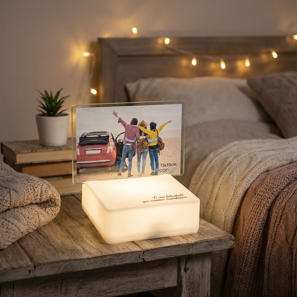Luminária Mini Box Retrato - Felicidades e Recordações