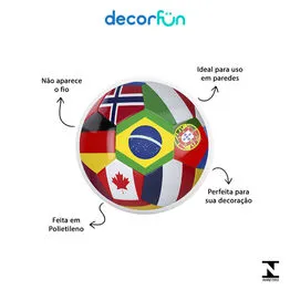 Luminária de Parede Decoração Criativa Bandeiras Mundiais Bivolt
