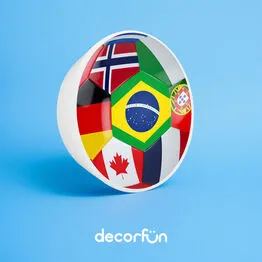 Luminária de Parede Decoração Criativa Bandeiras Mundiais Bivolt