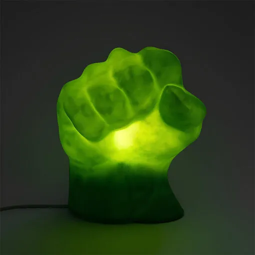 Luminária LED Mão Incrível Hulk Marvel Decoração Geek Temática