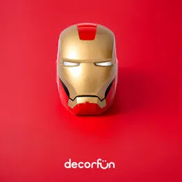 Luminária de Mesa Capacete Homem de Ferro Colorida Marvel Iron Man