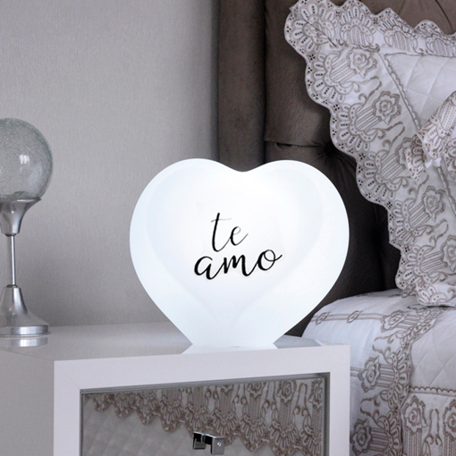 Luminária Coração Te Amo White LED