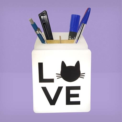 Organizador de Mesa Iluminado Love Cat