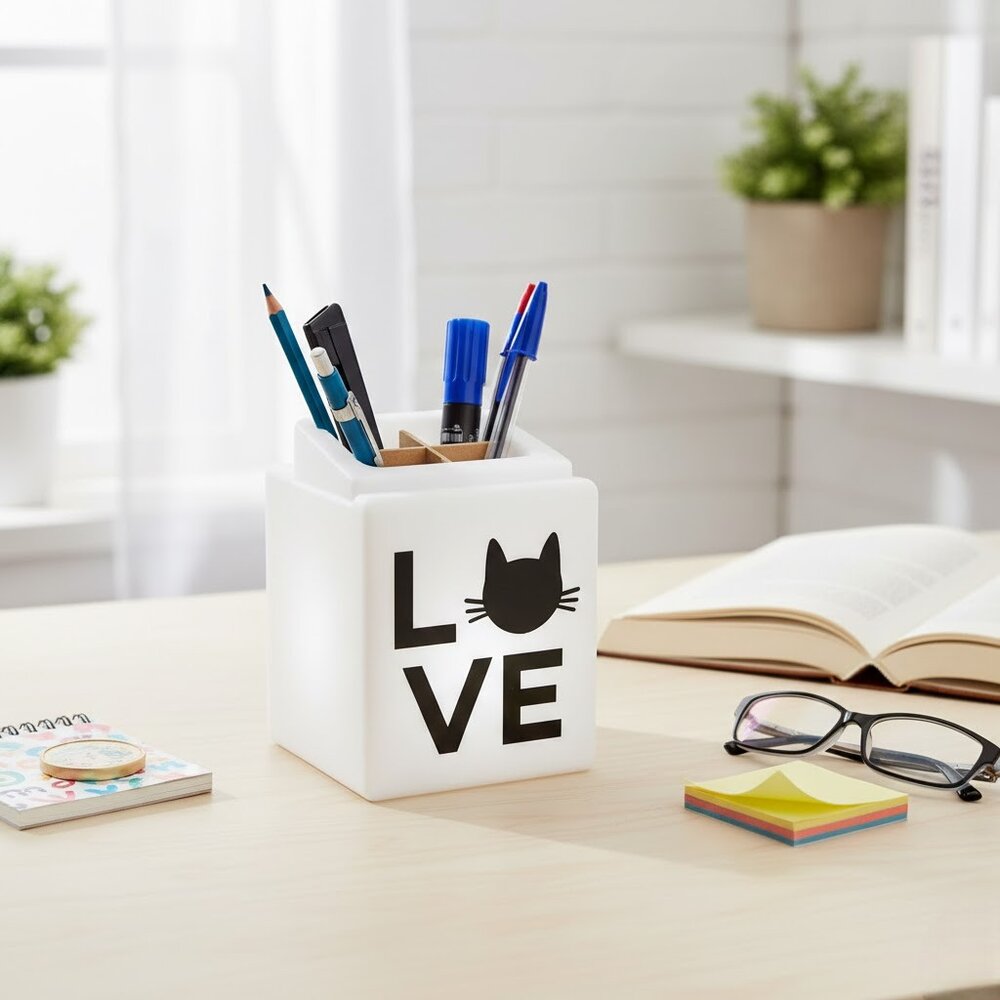 Organizador de Mesa Iluminado Love Cat