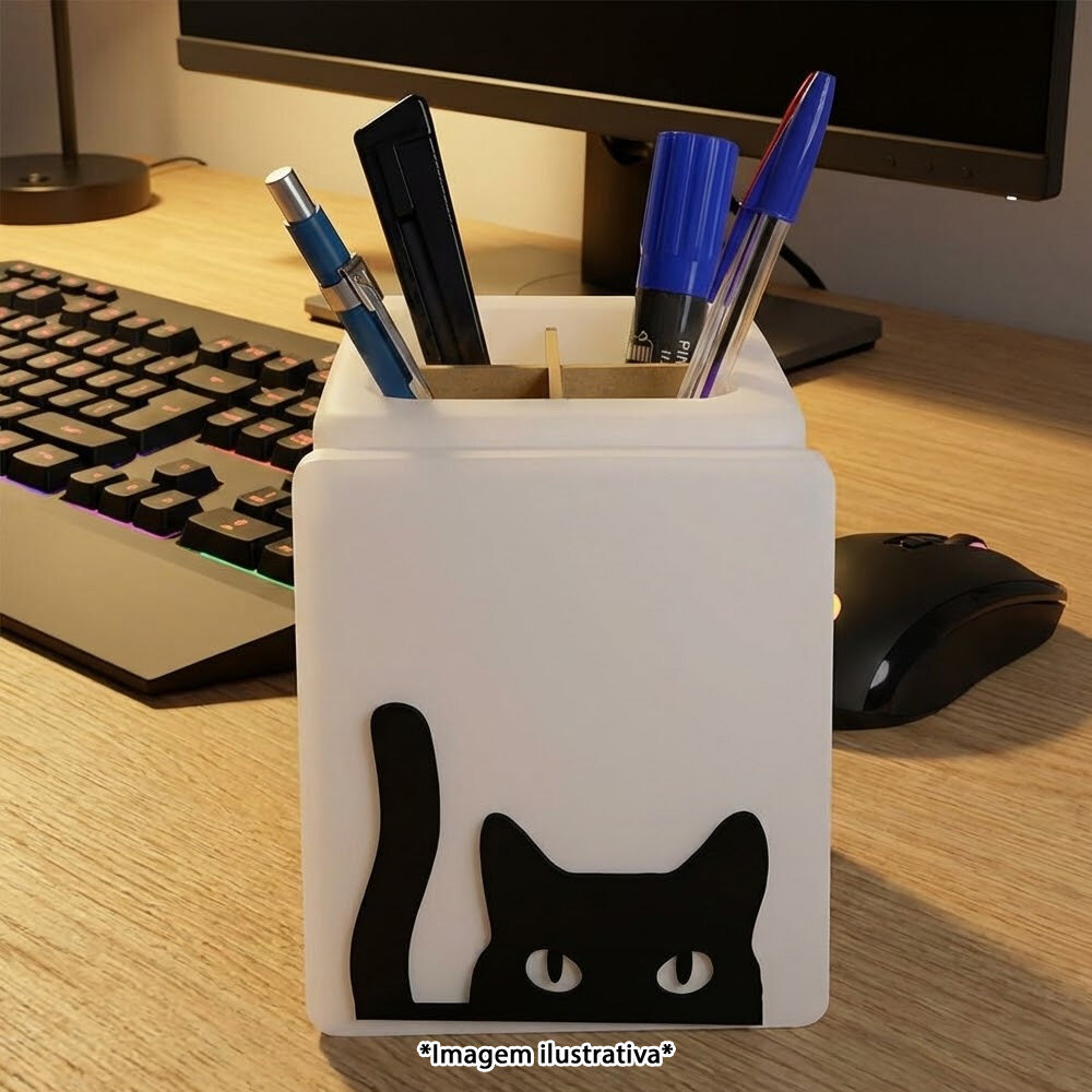 Organizador de Mesa Iluminado Cat Cute