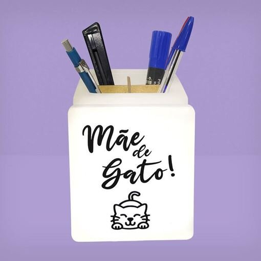 Organizador de Mesa Iluminado Mãe de Gato