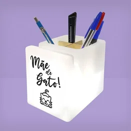 Organizador de Mesa Iluminado Mãe de Gato