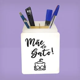 Organizador de Mesa Iluminado Mãe de Gato