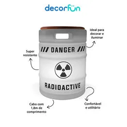 Banco Iluminado Radioactive Porta Objetos Tampo Madeira Bivolt Branco