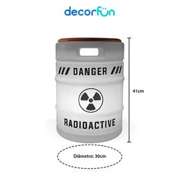 Banco Iluminado Radioactive Porta Objetos Tampo Madeira Bivolt Branco
