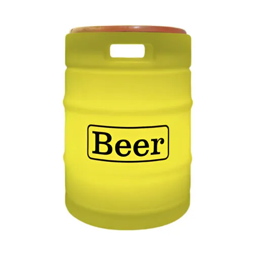 Banco Iluminado Beer Barrel Amarelo Porta Objetos Tampo Madeira Bivolt