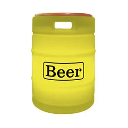 Banco Iluminado Beer Barrel Amarelo Porta Objetos Tampo Madeira Bivolt