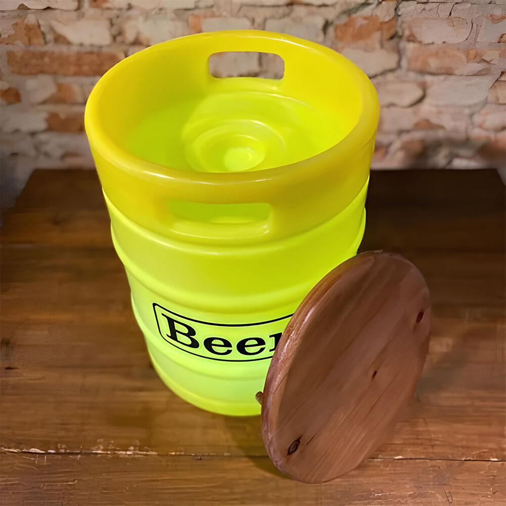 Banco com Luminária Beer Barrel Amarelo