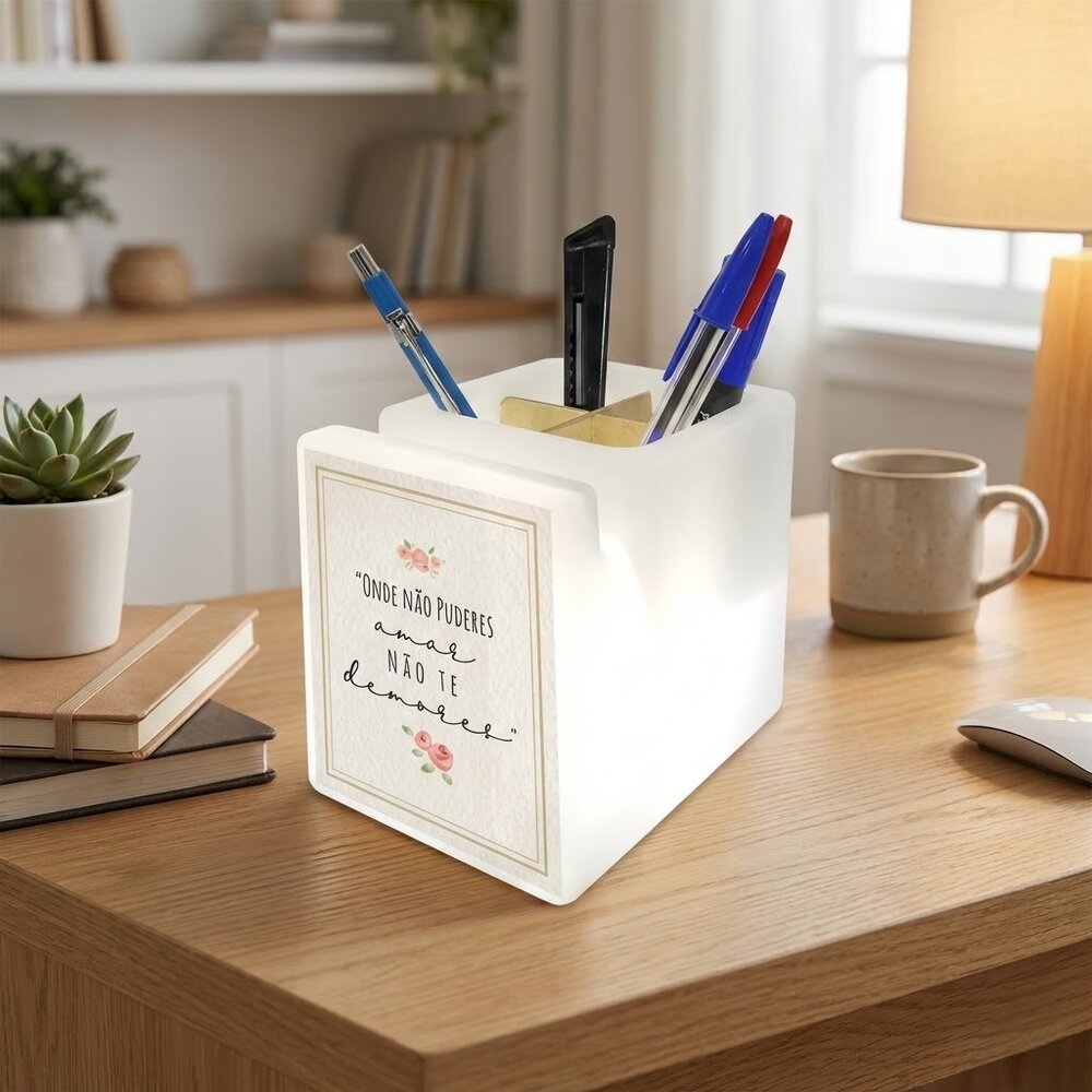 Organizador de Mesa Iluminado Não Demores