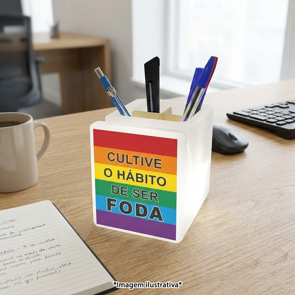 Organizador de Mesa Iluminado Cultive o Hábito