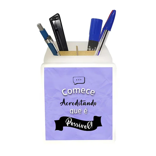 Organizador de Mesa Iluminado Começe Acreditando