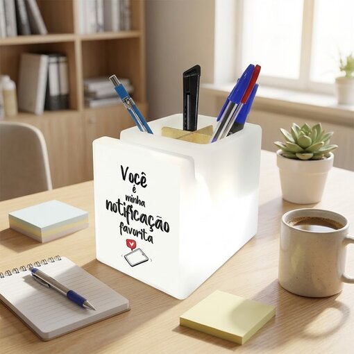 Organizador de Mesa Iluminado Minha Notificação Preferida