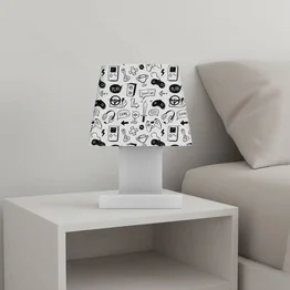 Luminária Abajur de Mesa Pequena Game Black and White