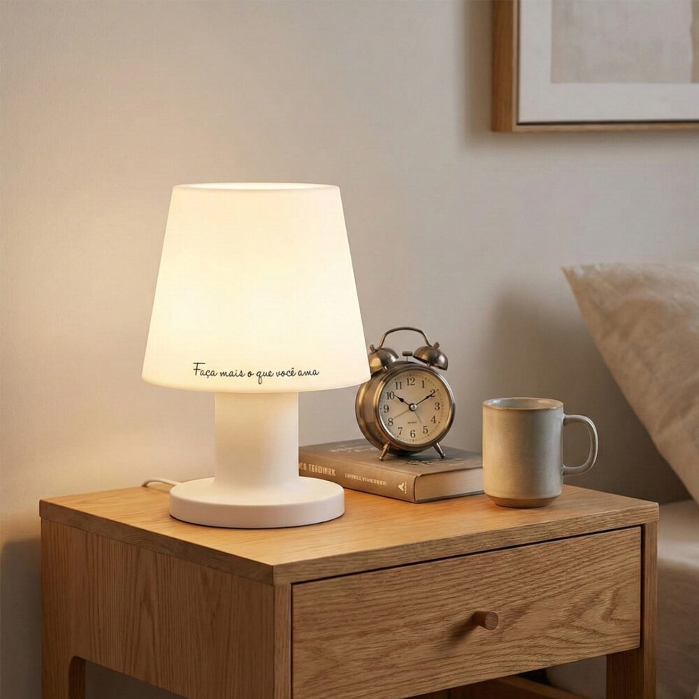 Luminária Abajur de Mesa Pequena Faça Mais