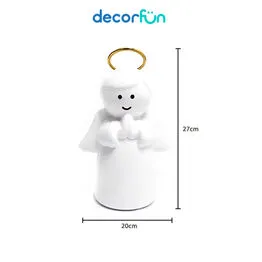 Anjo Laqueado Auréola Dourada Grande Decoração Altar Presépio Oratório