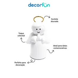 Anjo Laqueado Auréola Dourada Grande Decoração Altar Presépio Oratório
