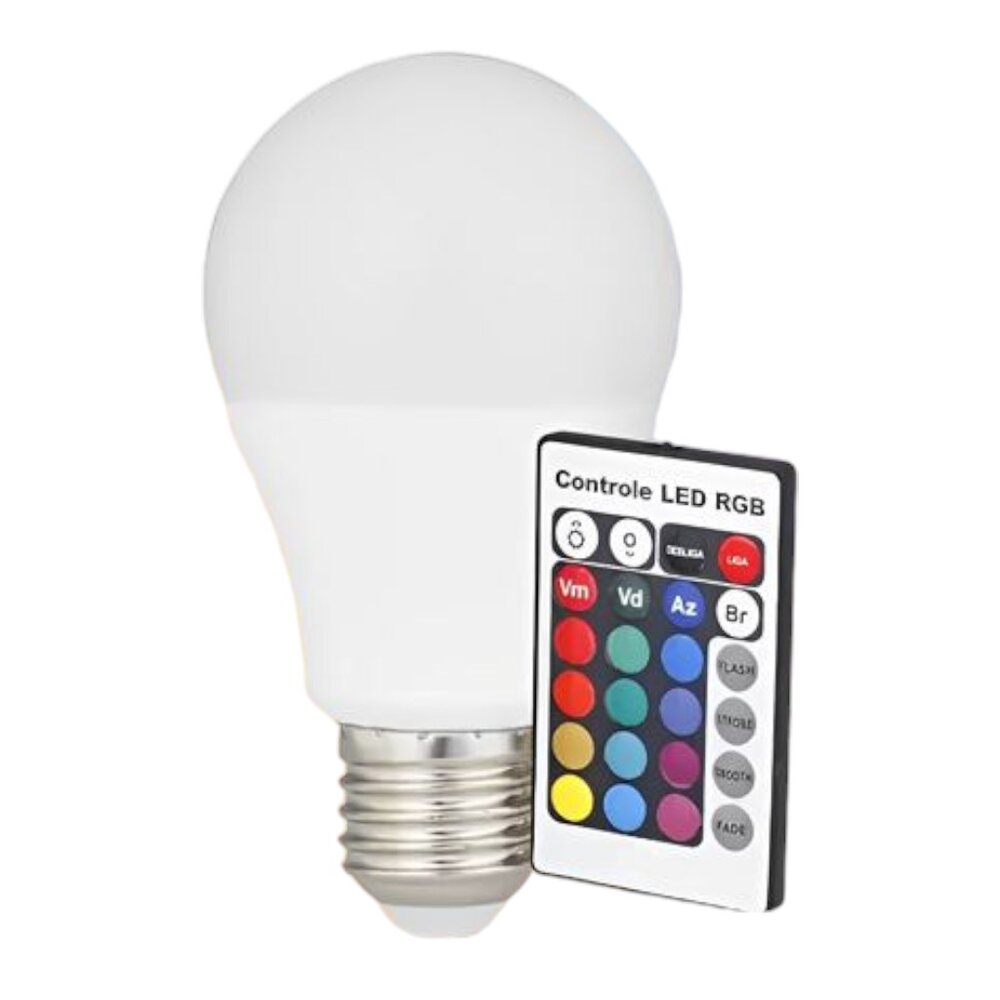 Lâmpada Led RGB Bivolt com Controle Remoto