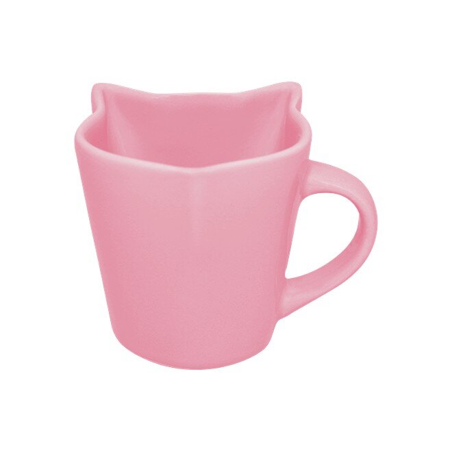 Caneca de Porcelana em Forma de Gato Pink
