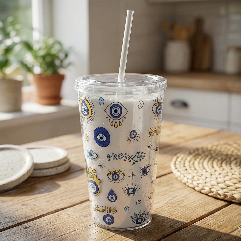 Copo Canudo - Olho Grego