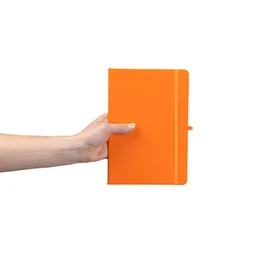 Caderno de Anotações Laranja com Elástico