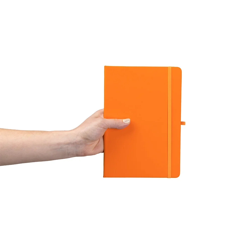 Caderno de Anotações Laranja com Elástico