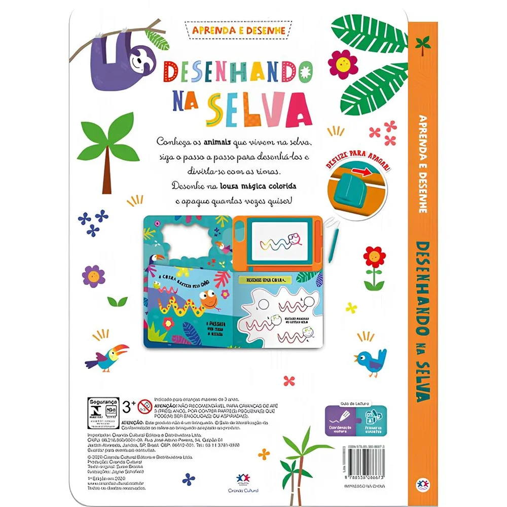 Livro Lousa Magnética - Desenhando na Selva - Aprenda e Desenhe