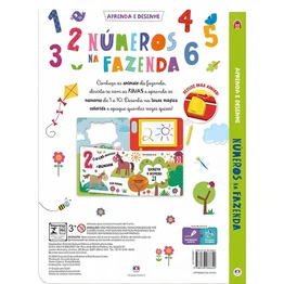 Livro Lousa Magnética - Números na fazenda - Aprenda e Desenhe