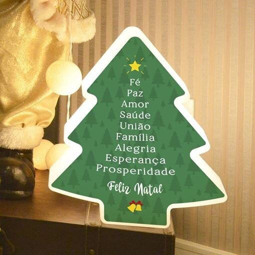 Luminária Decorativa Árvore de Natal Desejos – Decoração Natalina Iluminada