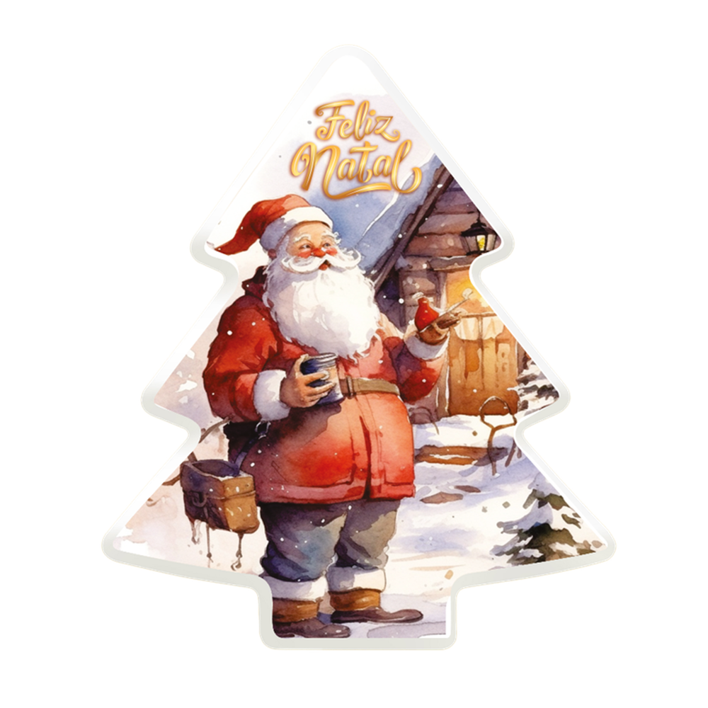Luminária Decorativa Árvore de Natal Papai Noel - Enfeite Luminoso Natalino