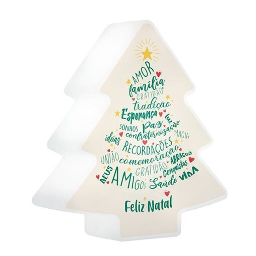 Luminária Decorativa Árvore de Natal Desejos  – Iluminação Festiva para Decoração Natalina