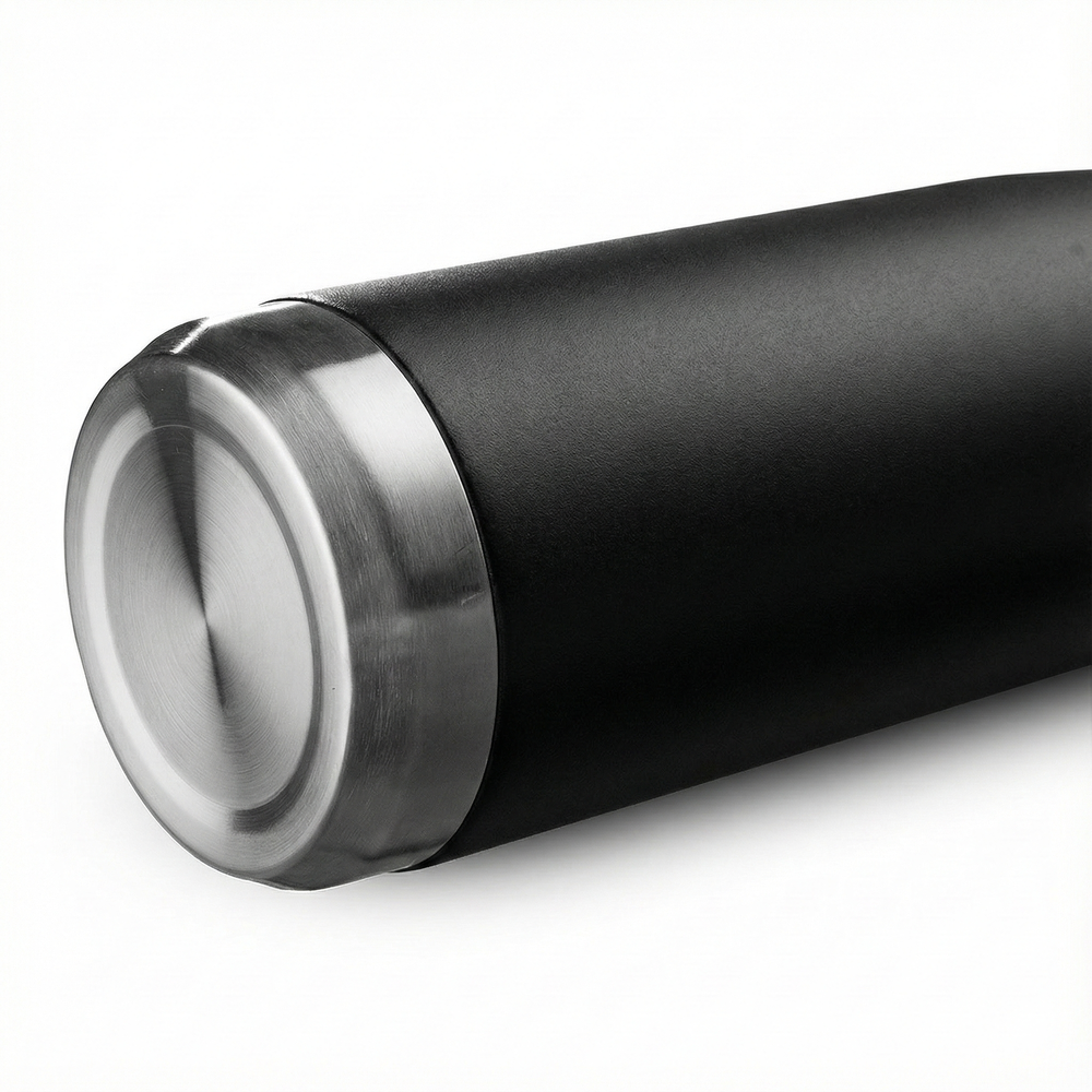 Garrafa com Alça E Bico 650ml em Aço Inox Preta
