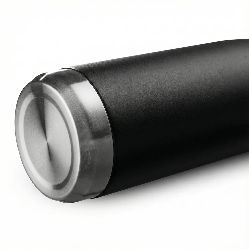 Garrafa com Alça E Bico 650ml em Aço Inox Preta