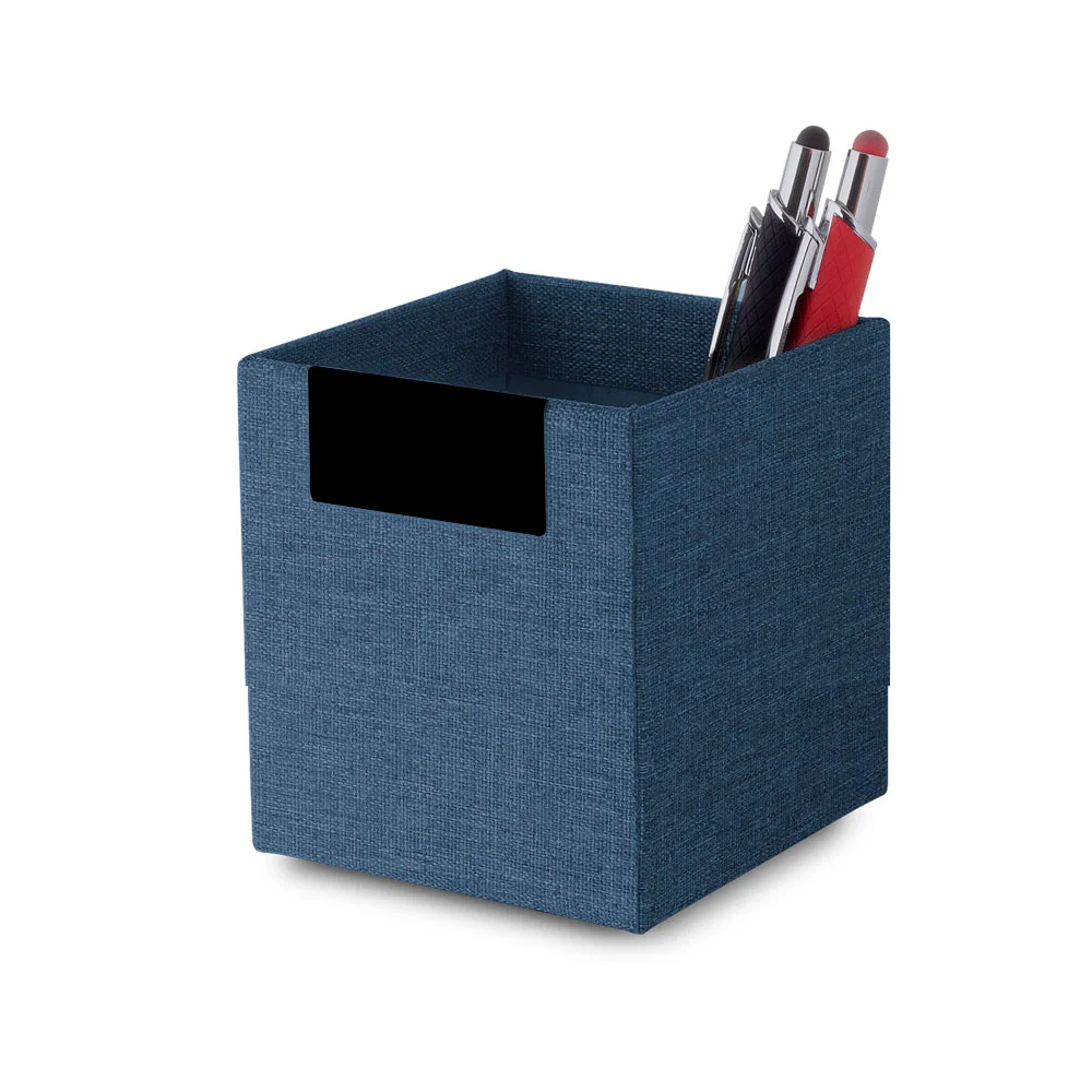 Porta Canetas e Objetos com Tecido Azul