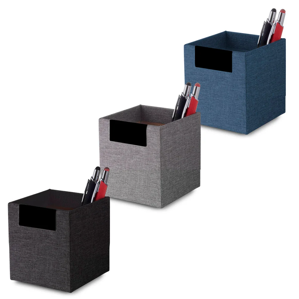 Porta Canetas e Objetos com Tecido Azul