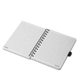 Caderno De Anotações com Caneta Aspiral e Elástico Cinza