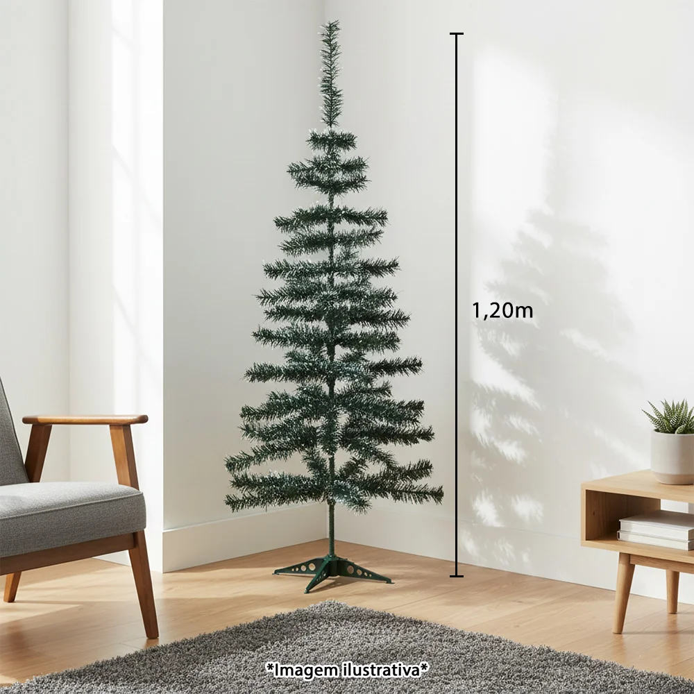 Árvore de Natal Verde Nevada com 110 Galhos 1,20m