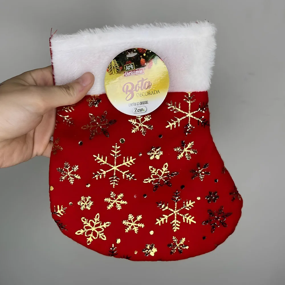 Enfeite de Árvore Bota Natalina Decorativa 34cm