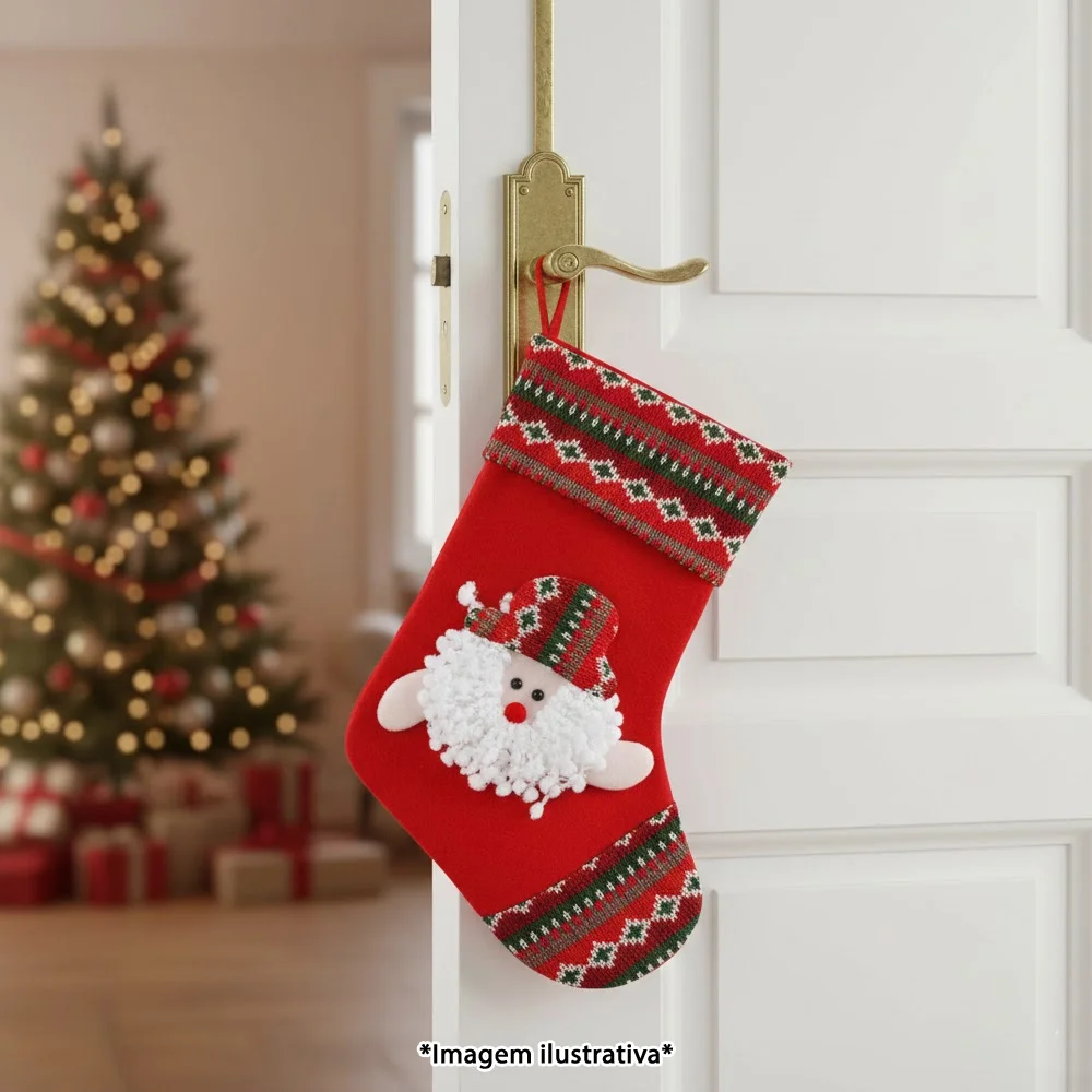 Bota Natalina Decorativa Enfeite de Árvore 23cm