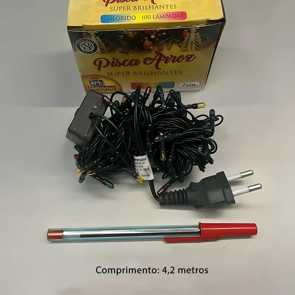 Pisca Pisca Natalino 4,2m Colorido 110v